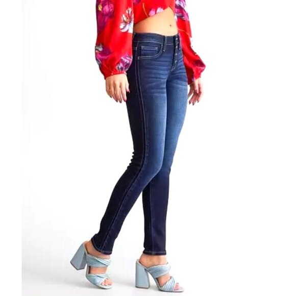 KanCan Signature Mid-Rise Skinny Stretch Jeans Size 27 Buckle BKE Button Fly - Picture 2 of 16